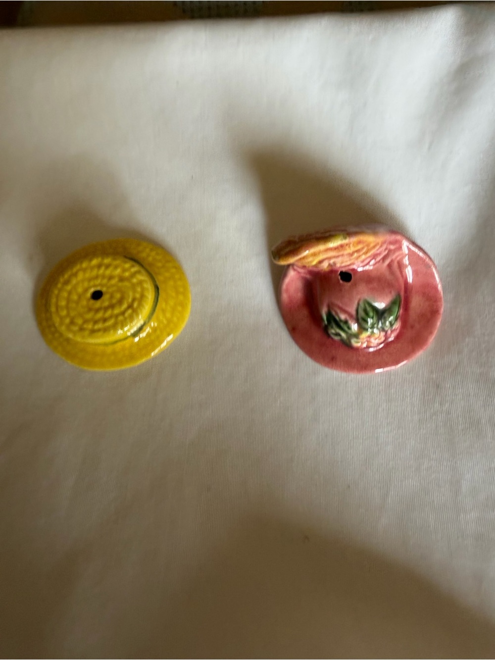 Yellow and Pink Mini Ceramic Hat Bundle